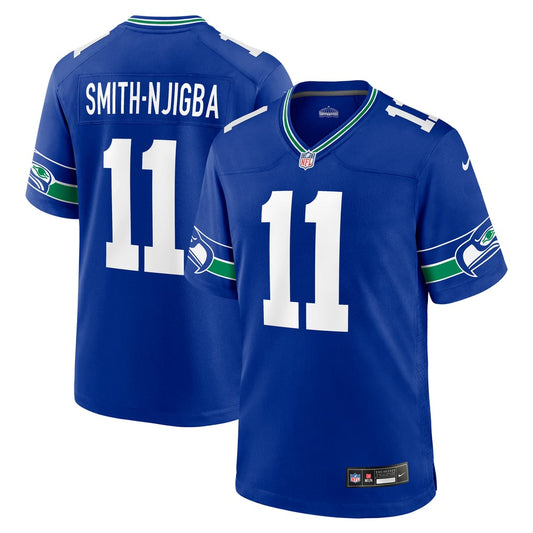 Men's Seattle Seahawks Jaxon Smith-Njigba Nike Royal Throwback Player Game Jersey - Image 1