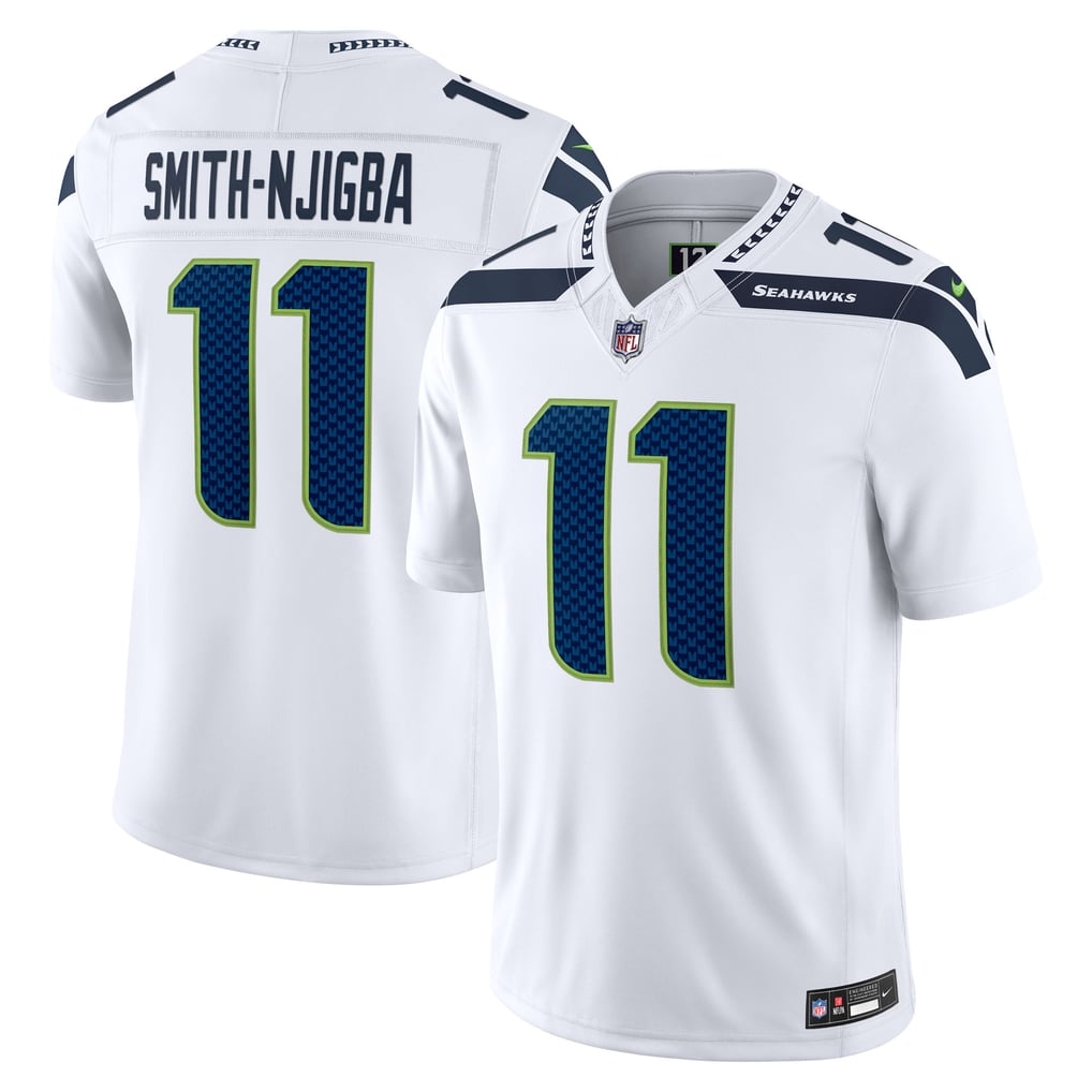 Men's Seattle Seahawks Jaxon Smith-Njigba Nike White Vapor F.U.S.E. Stitched Limited Jersey - Image 2