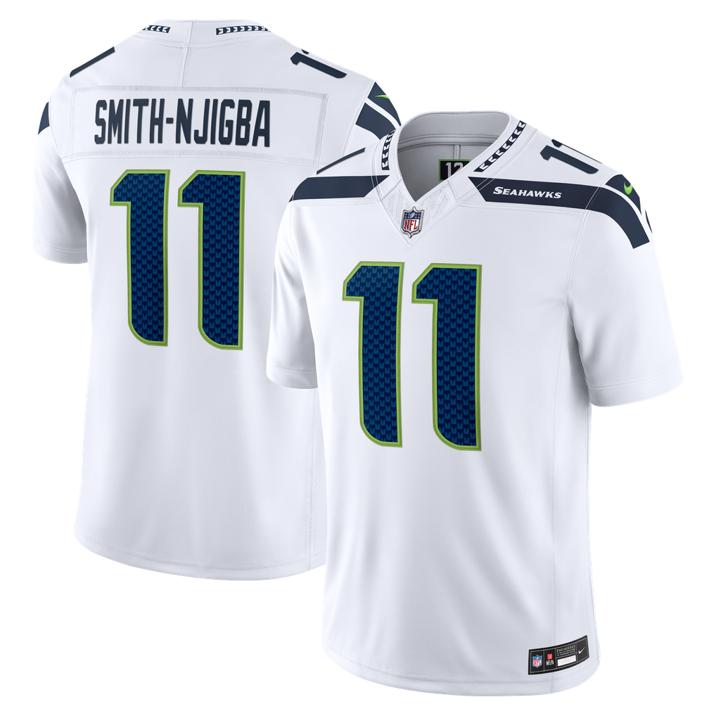 Men's Seattle Seahawks Jaxon Smith-Njigba Nike White Vapor F.U.S.E. Stitched Limited Jersey - Image 1