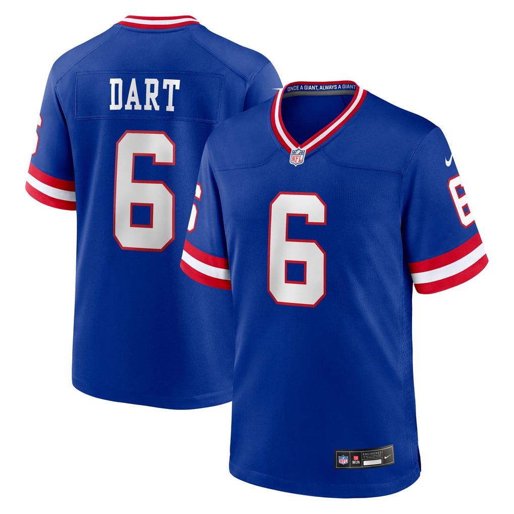 Men's New York Giants Jaxson Dart Nike Royal Alternate 2 Classic Game Jersey - Image 1
