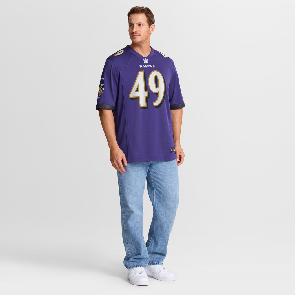 Men's Baltimore Ravens Jay Higgins IV Nike Purple Team Game Jersey