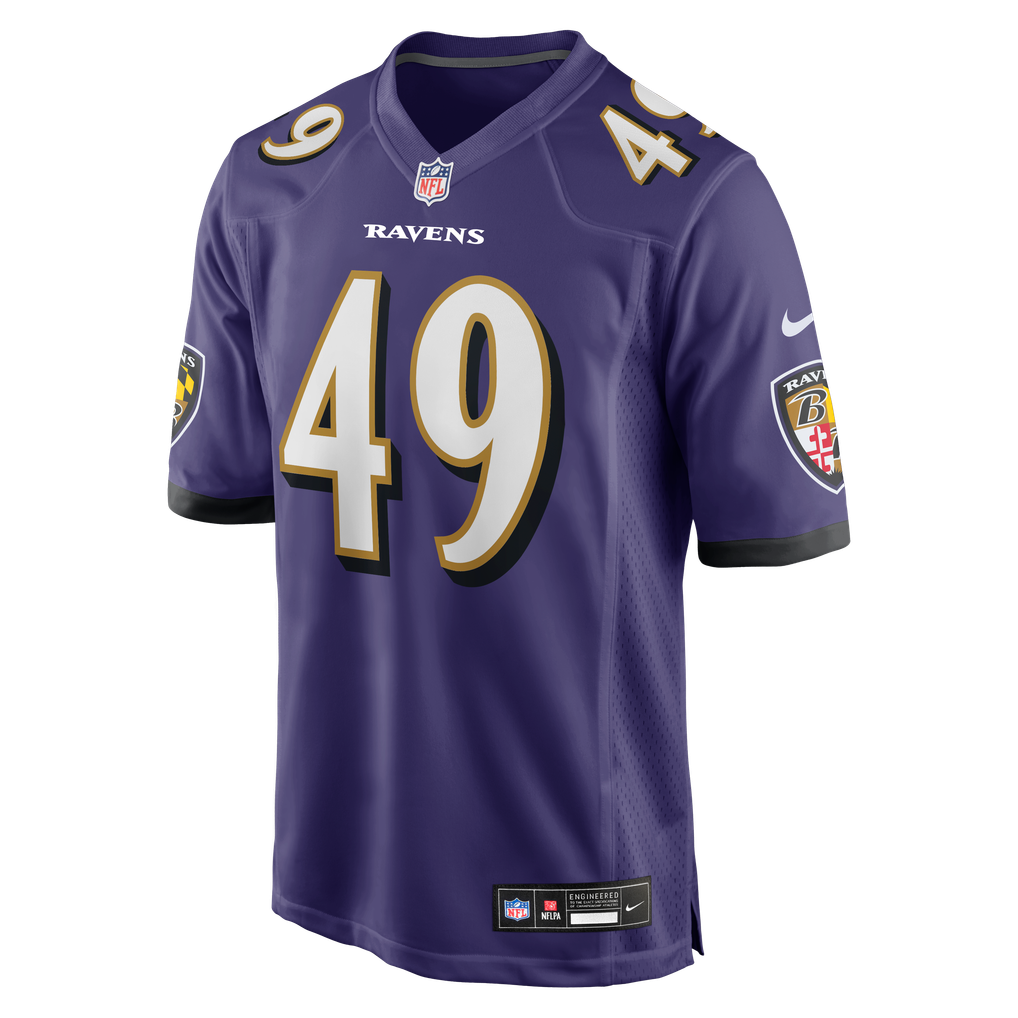 Men's Baltimore Ravens Jay Higgins IV Nike Purple Team Game Jersey