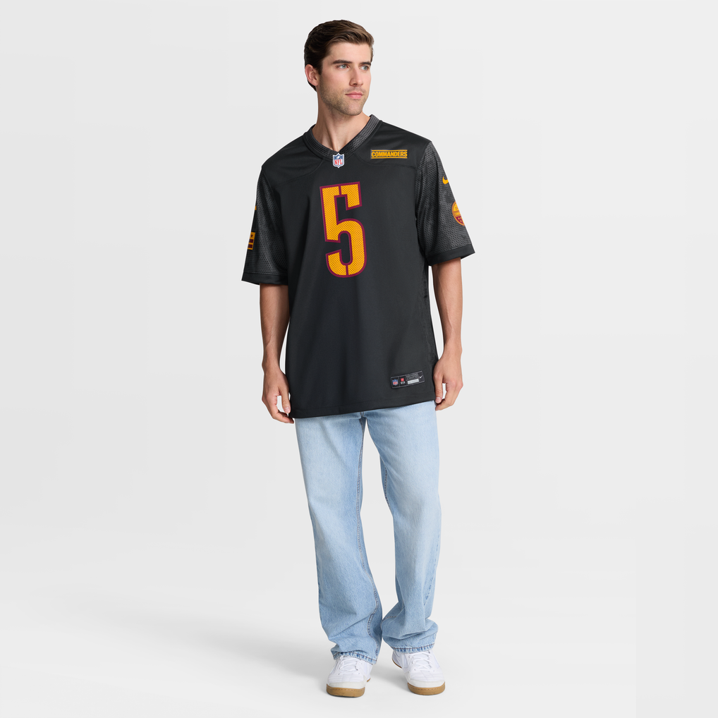 Men's Washington Commanders Jayden Daniels Nike Black Alternate Game Player Jersey - Image 8