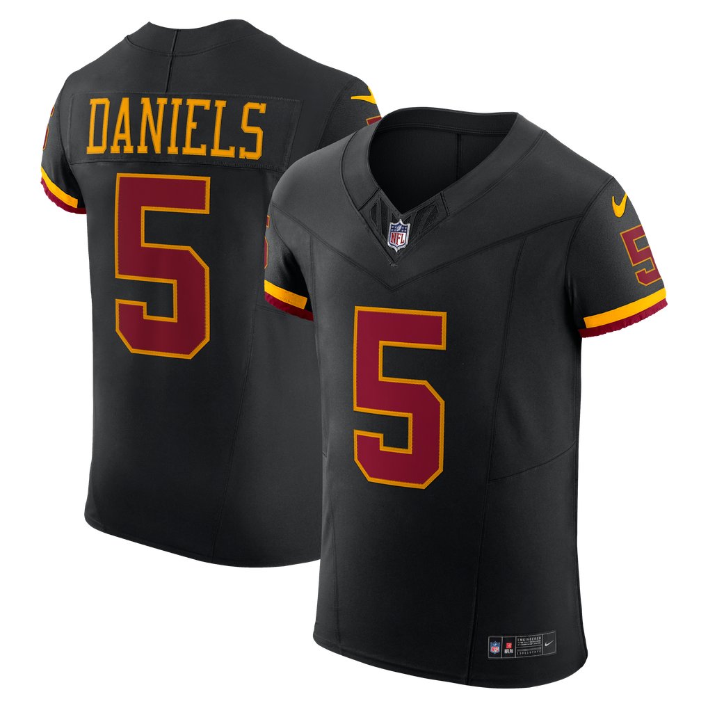 Men's Washington Commanders Jayden Daniels Nike Black Alternate Vapor F.U.S.E. Elite Jersey - Image 1