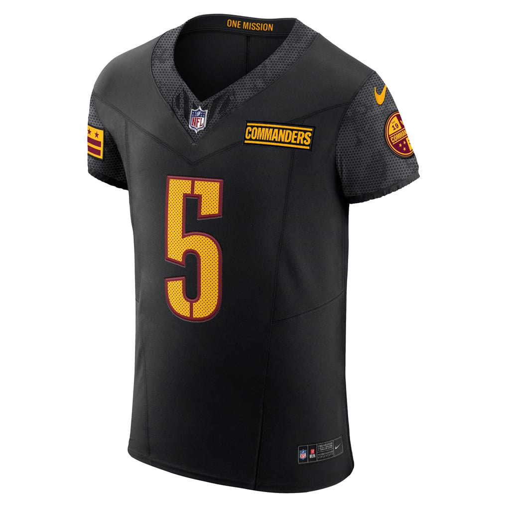 Men's Washington Commanders Jayden Daniels Nike Black Alternate Vapor F.U.S.E. Elite Jersey - Image 3