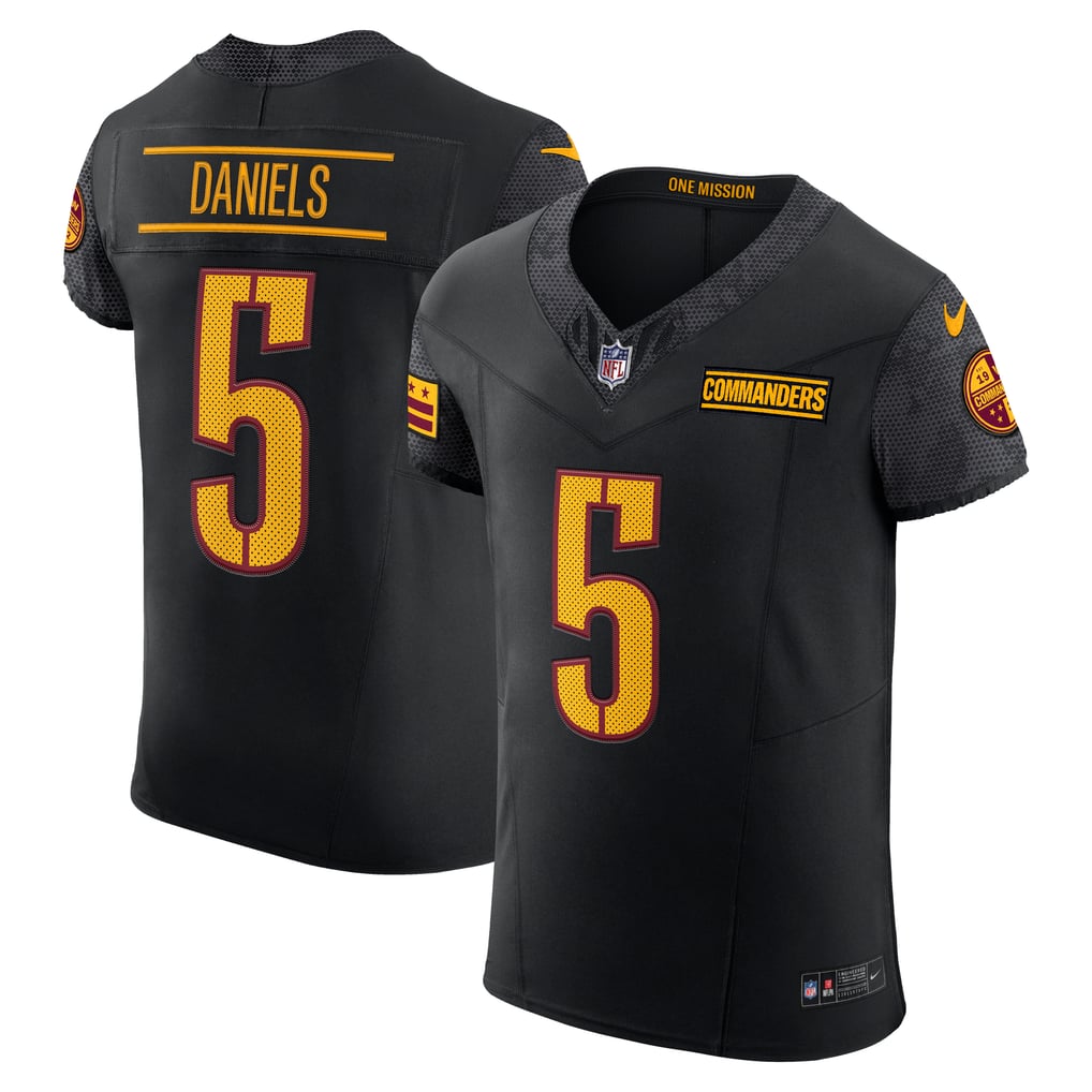 Men's Washington Commanders Jayden Daniels Nike Black Alternate Vapor F.U.S.E. Elite Jersey - Image 1