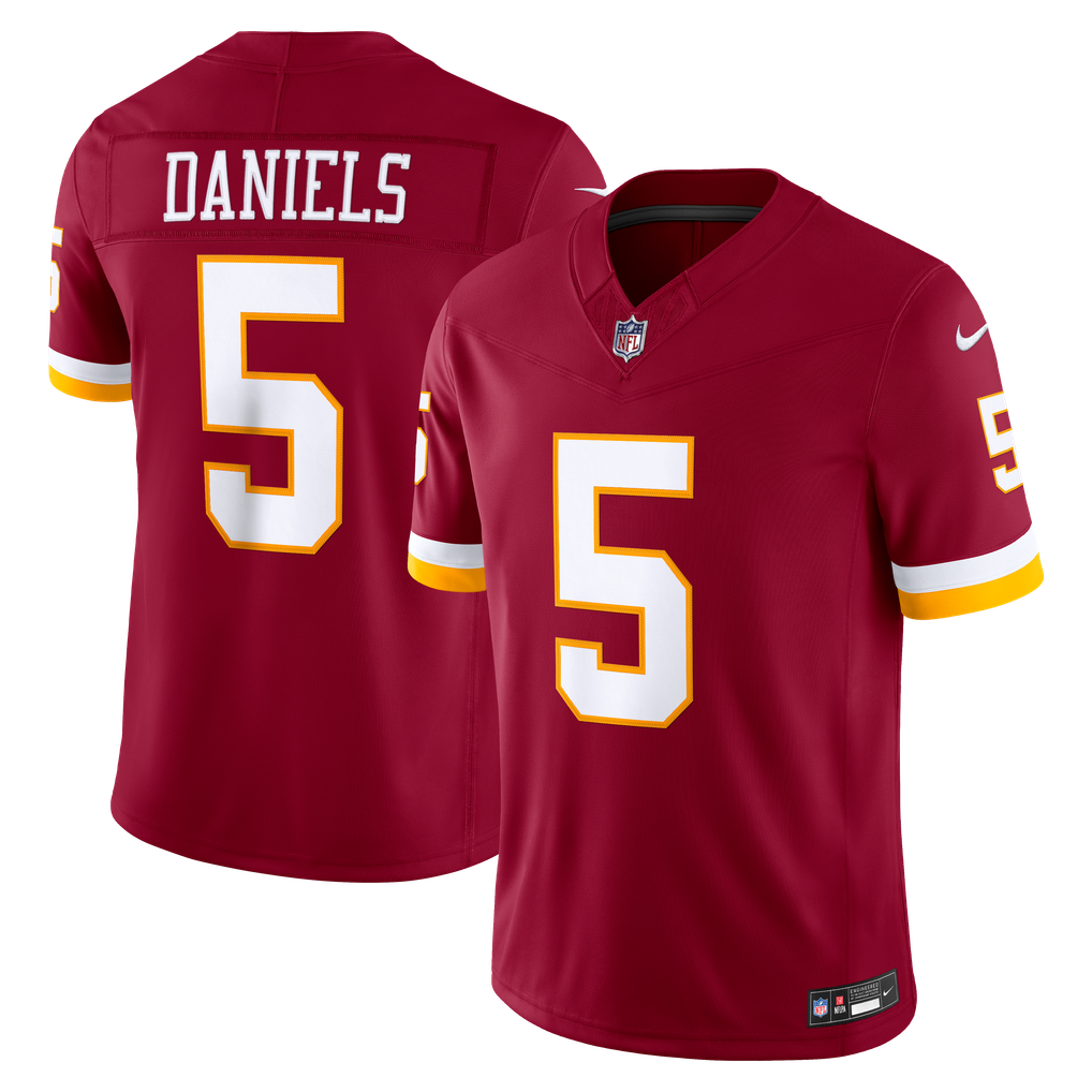 Men's Washington Commanders Jayden Daniels Nike Burgundy Team Vapor F.U.S.E. Stitched Limited Jersey - Image 2