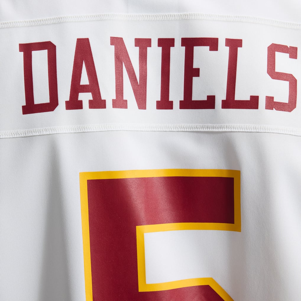Men's Washington Commanders Jayden Daniels Nike White Game Super Bowl Era Jersey - Image 13