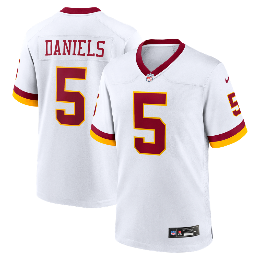 Men's Washington Commanders Jayden Daniels Nike White Game Super Bowl Era Jersey - Image 2