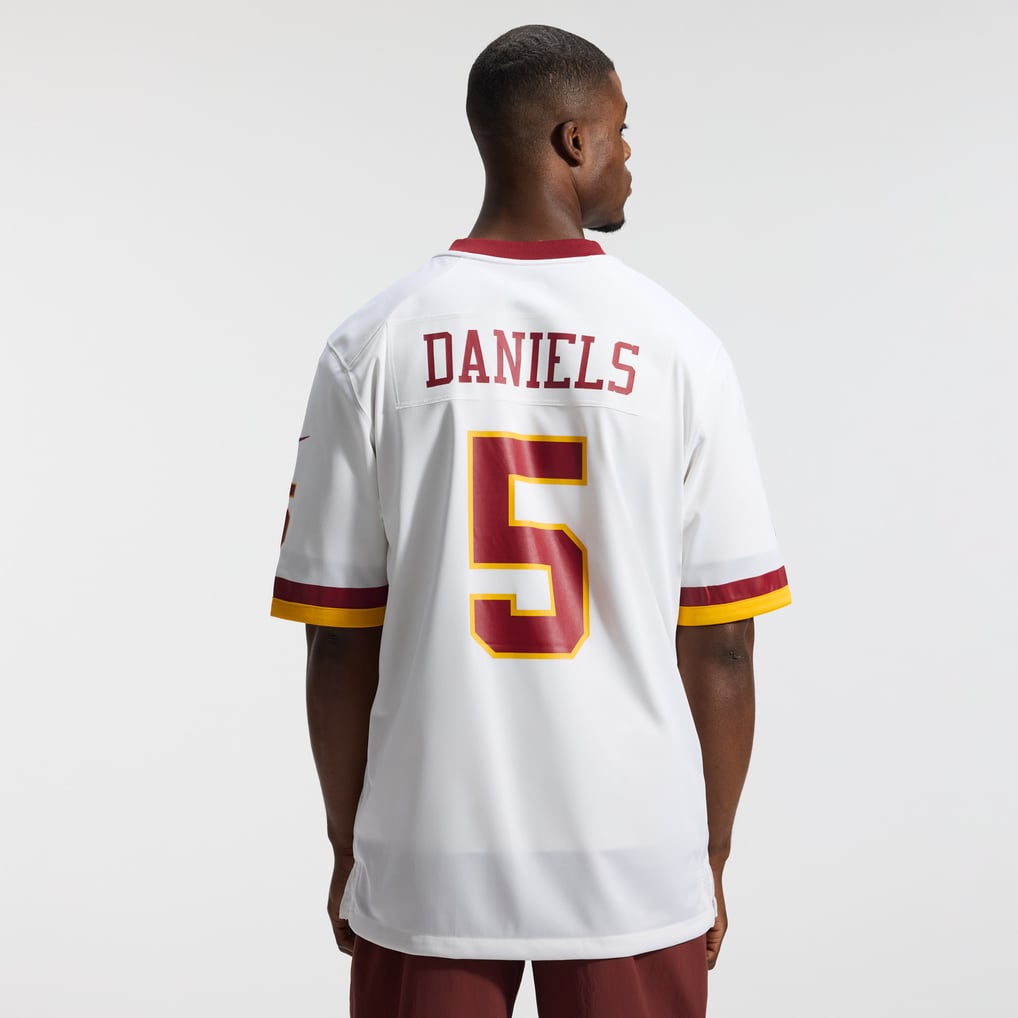 Men's Washington Commanders Jayden Daniels Nike White Game Super Bowl Era Jersey - Image 4