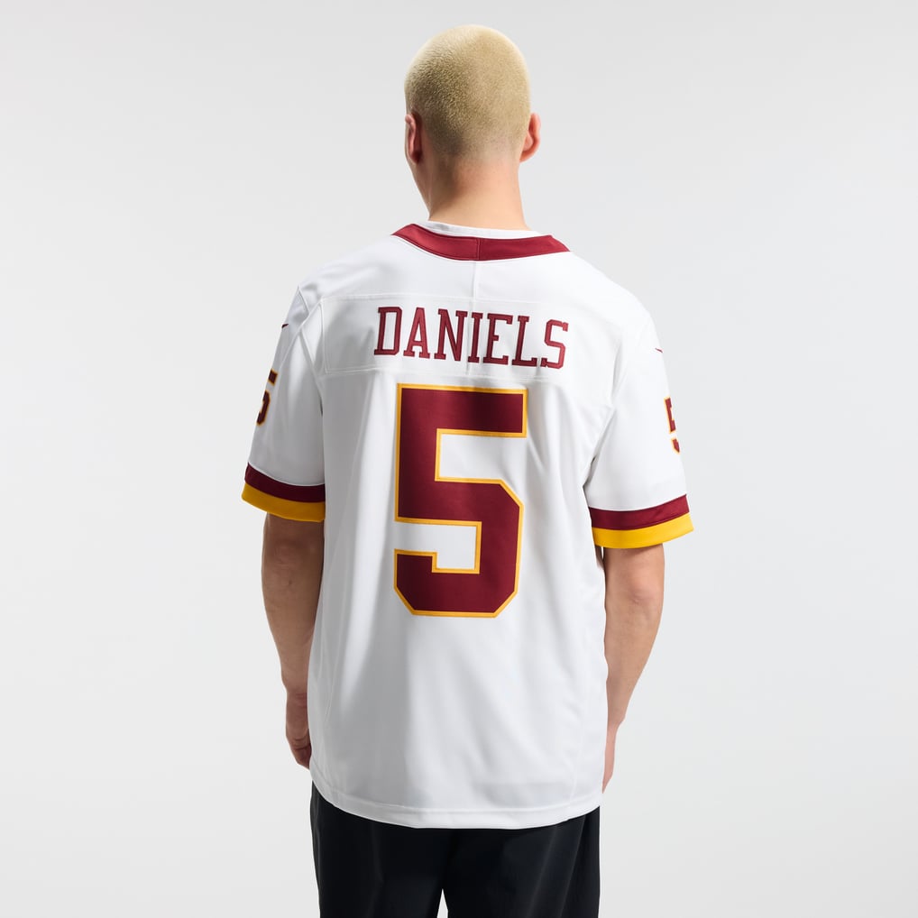 Men's Washington Commanders Jayden Daniels Nike White Vapor F.U.S.E. Stitched Limited Jersey - Image 4