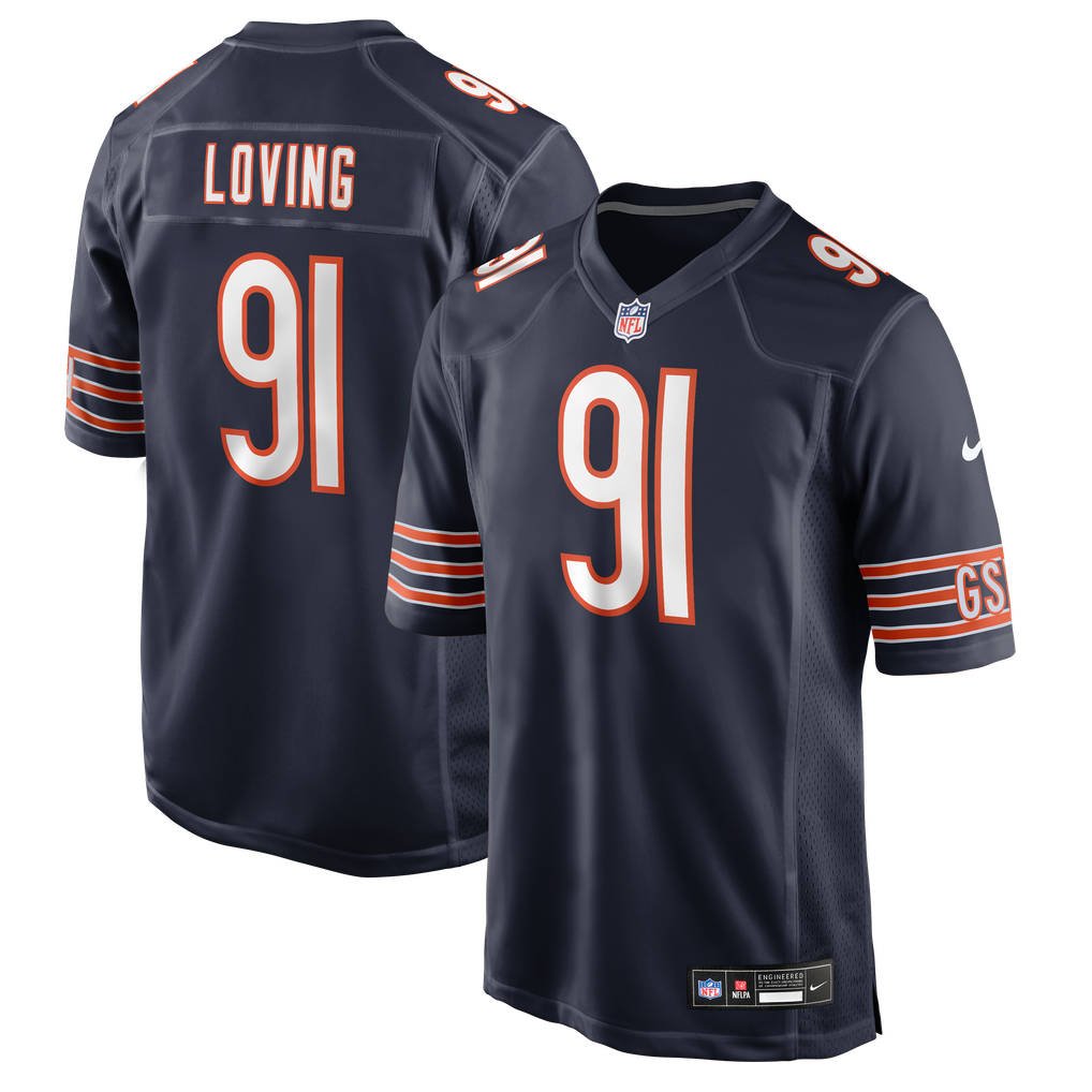 Men's Chicago Bears Jayden Loving Nike Navy Team Game Jersey - Image 2