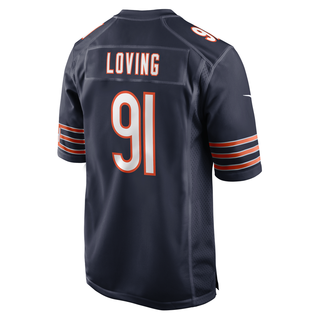 Men's Chicago Bears Jayden Loving Nike Navy Team Game Jersey - Image 6