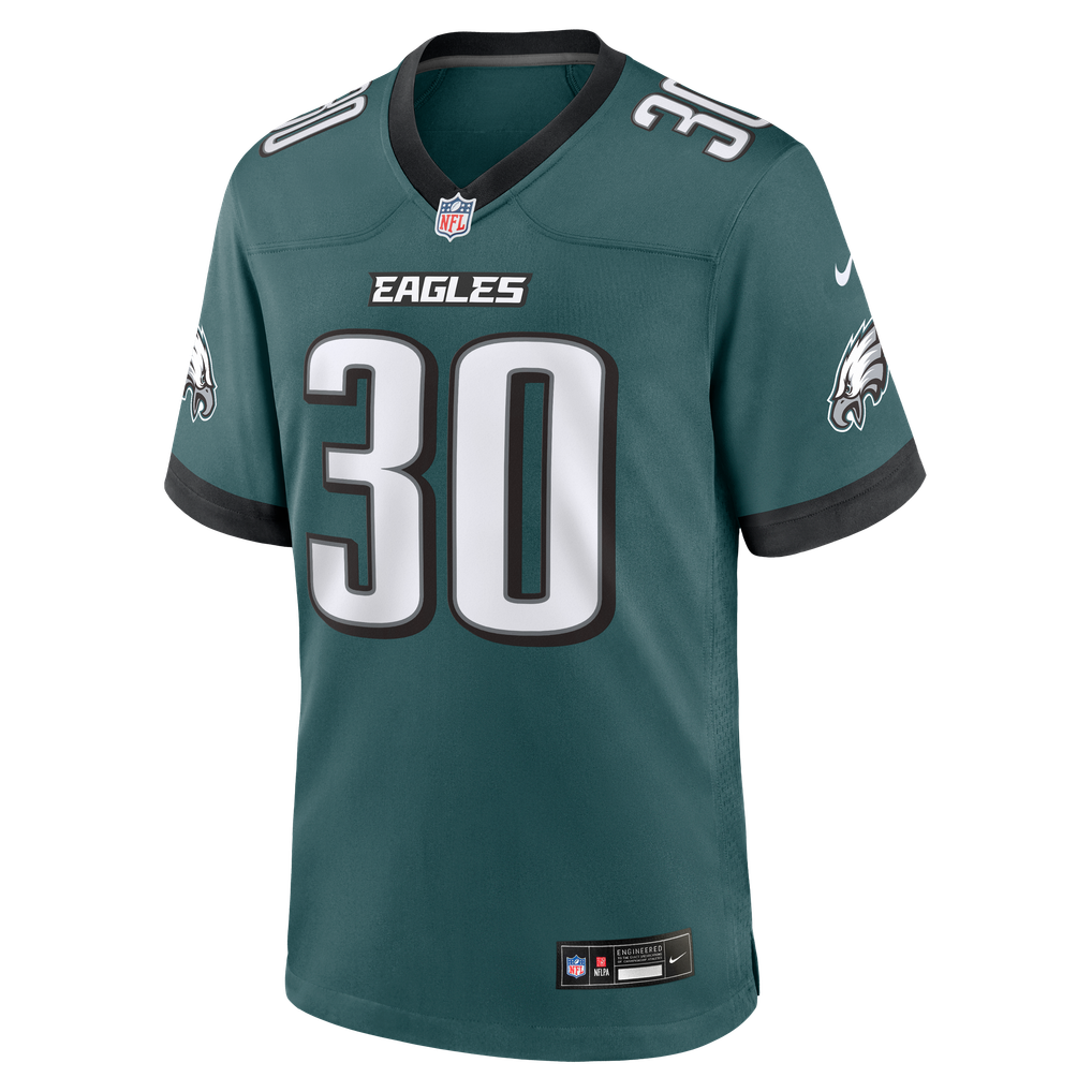 Men's Philadelphia Eagles Jaydon Blue Nike Midnight Green Team Game Jersey - Image 3