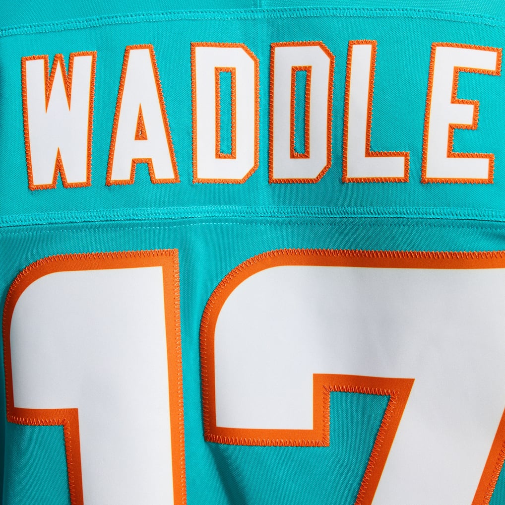 Men's Miami Dolphins Jaylen Waddle Nike Aqua Team Vapor F.U.S.E. Stitched Limited Jersey - Image 13