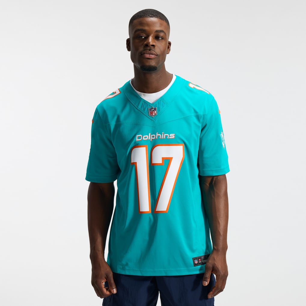 Men's Miami Dolphins Jaylen Waddle Nike Aqua Team Vapor F.U.S.E. Stitched Limited Jersey - Image 3
