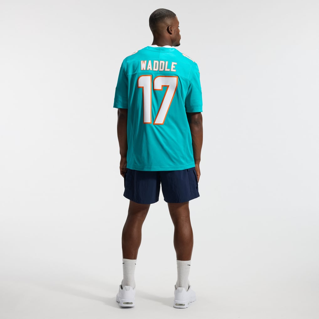 Men's Miami Dolphins Jaylen Waddle Nike Aqua Team Vapor F.U.S.E. Stitched Limited Jersey - Image 6