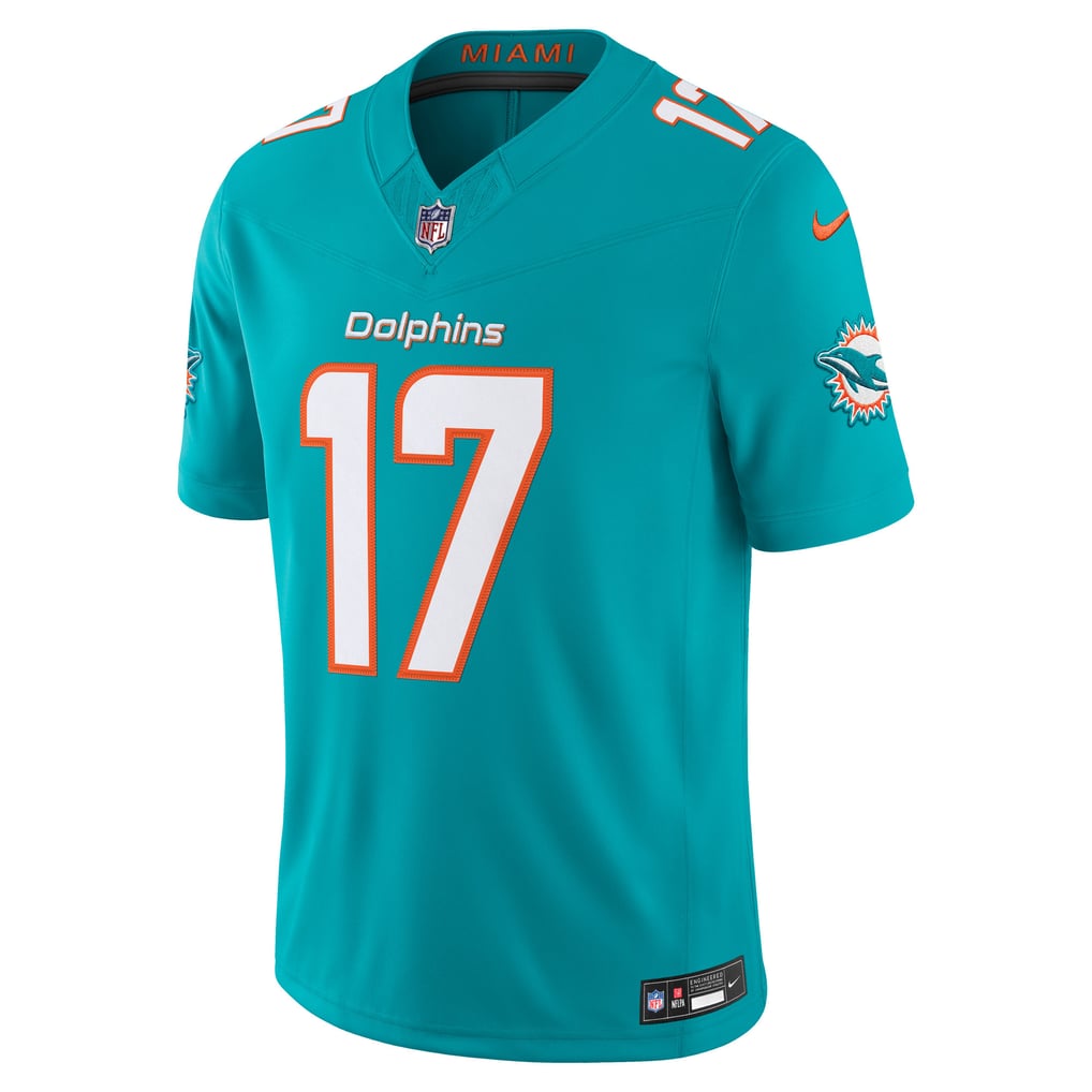 Men's Miami Dolphins Jaylen Waddle Nike Aqua Team Vapor F.U.S.E. Stitched Limited Jersey - Image 7