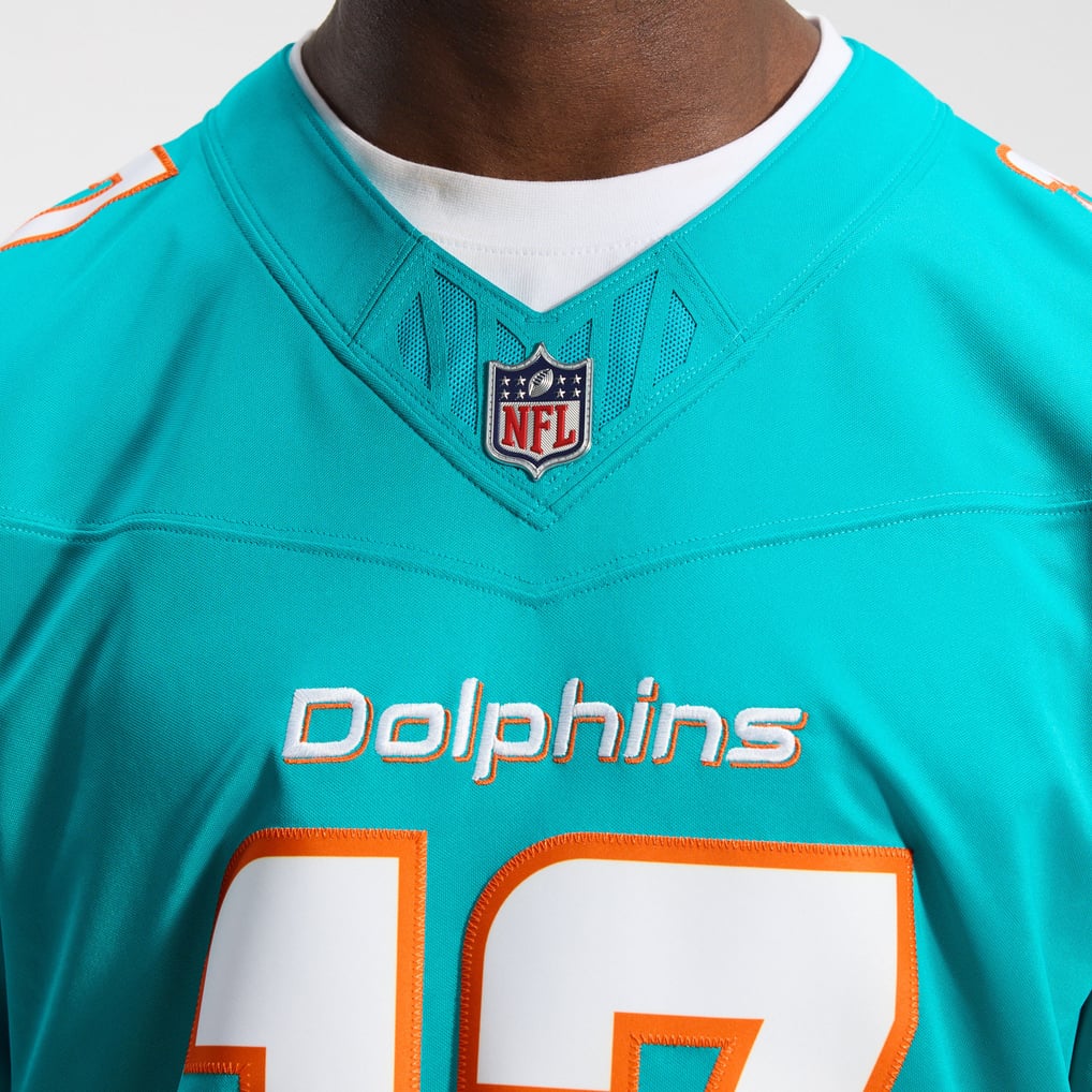Men's Miami Dolphins Jaylen Waddle Nike Aqua Team Vapor F.U.S.E. Stitched Limited Jersey - Image 10