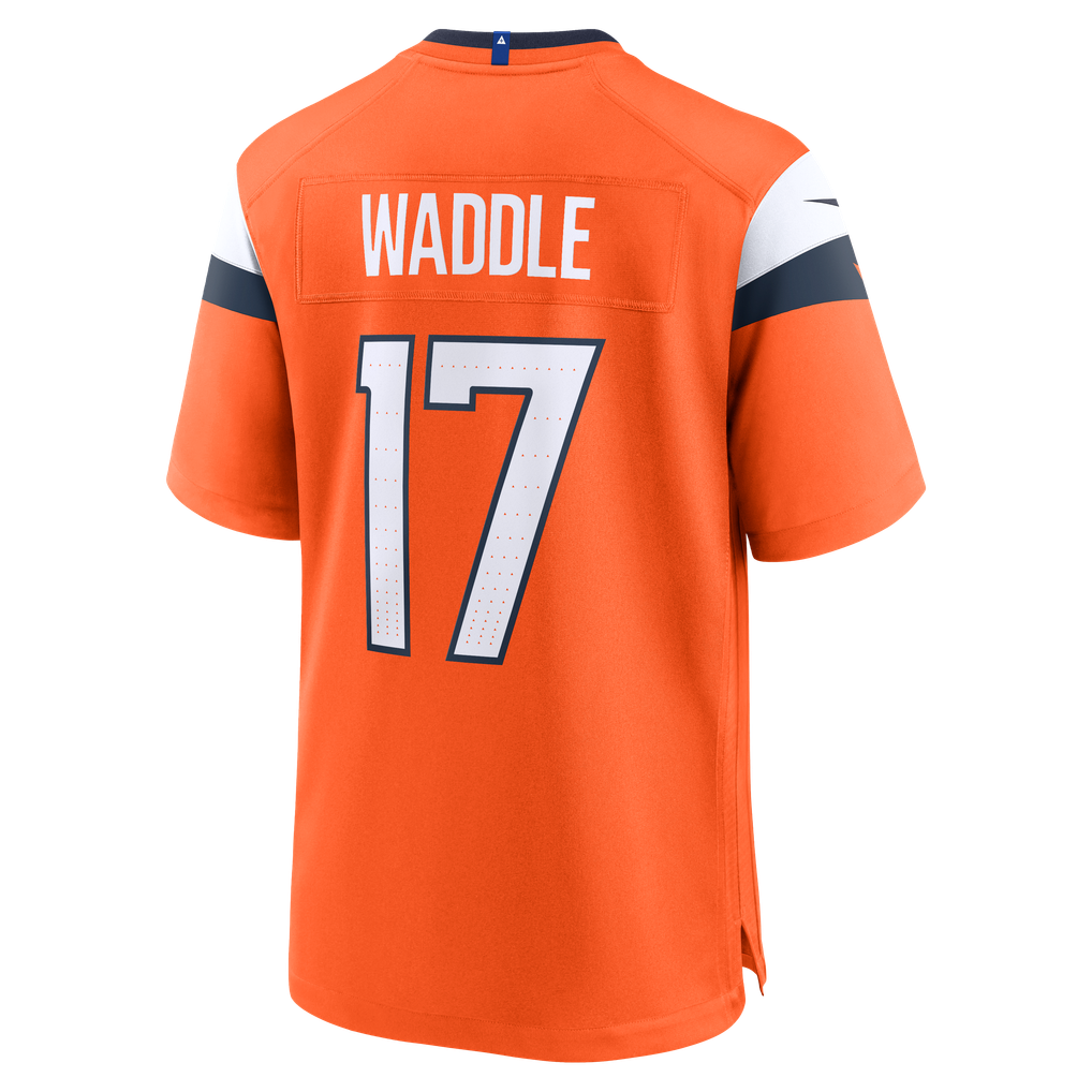 Men's Denver Broncos Jaylen Waddle Nike Orange Game Jersey - Image 4