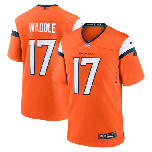 Men's Denver Broncos Jaylen Waddle Nike Orange Game Jersey - Image 1