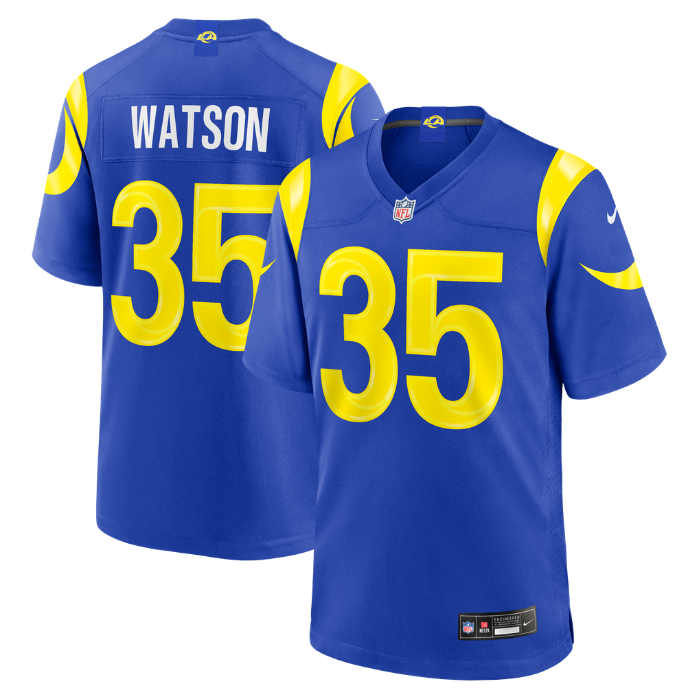 Men's Los Angeles Rams Jaylen Watson Nike  Royal Team Game Jersey - Image 2
