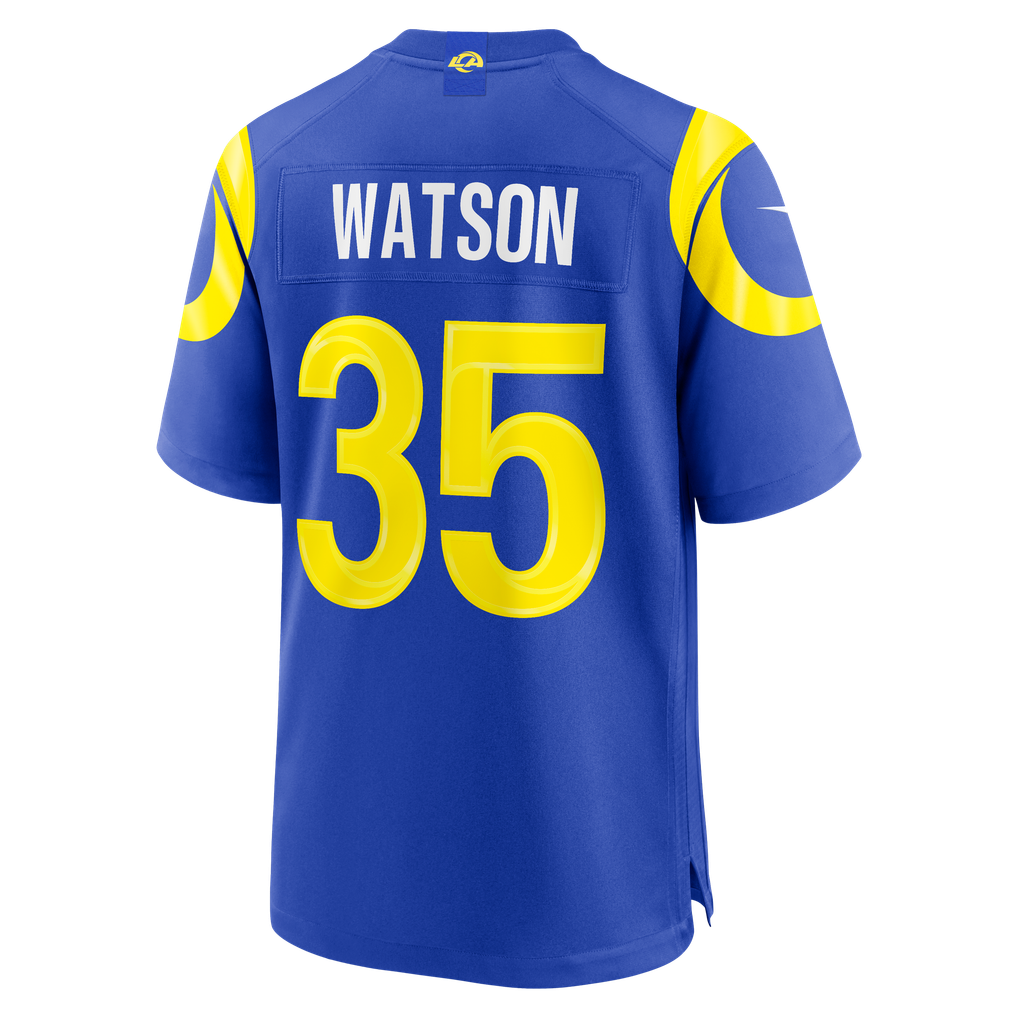 Men's Los Angeles Rams Jaylen Watson Nike  Royal Team Game Jersey - Image 4
