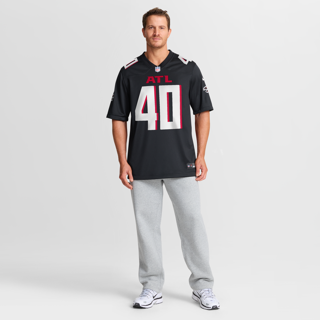 Men's Atlanta Falcons JD Bertrand Nike Black Team Game Jersey