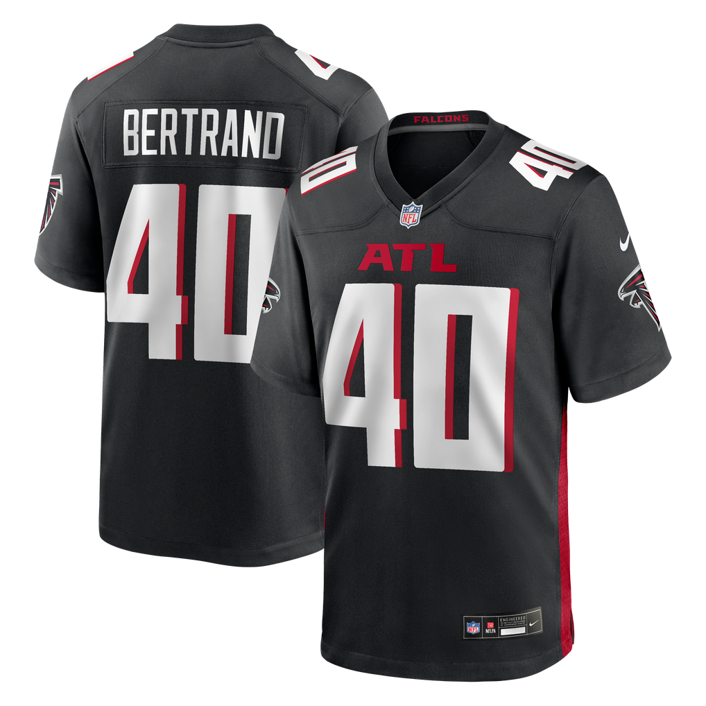 Men's Atlanta Falcons JD Bertrand Nike Black Team Game Jersey