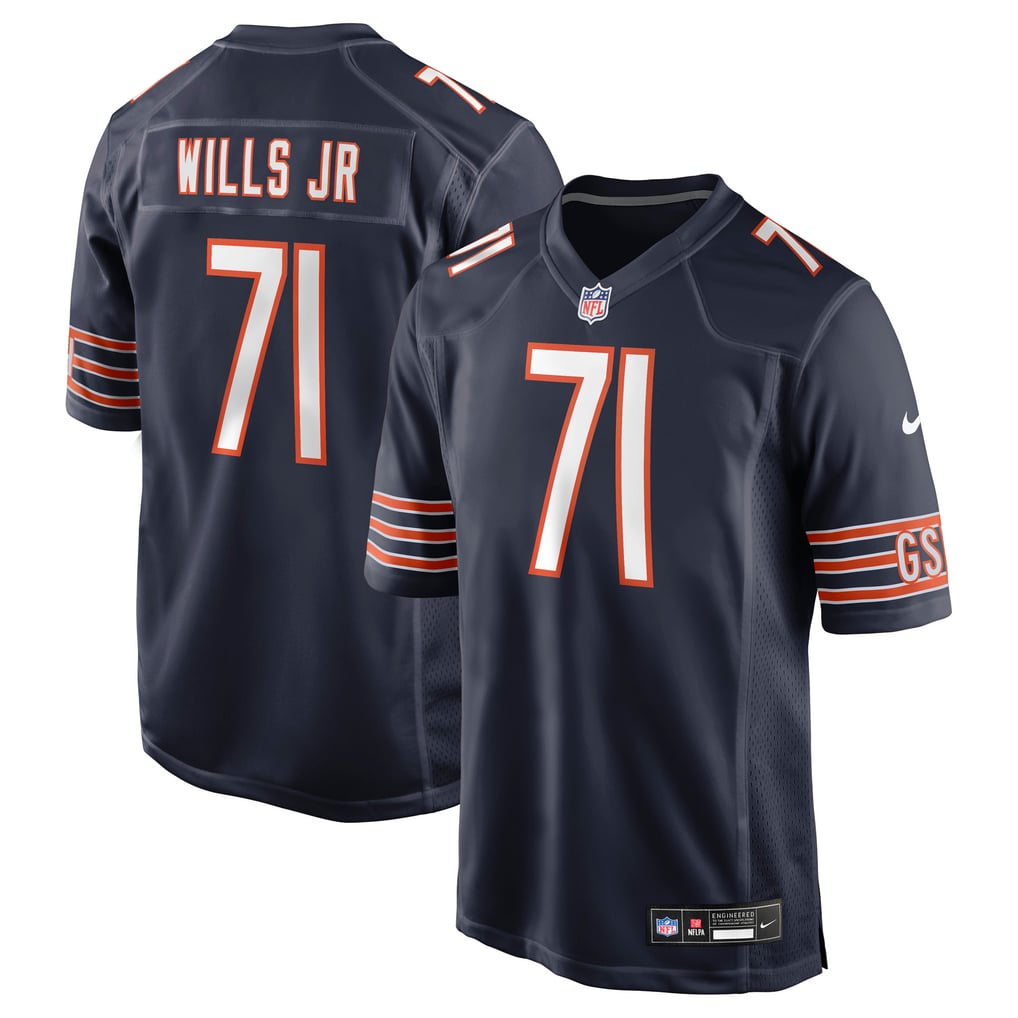Men's Chicago Bears Jedrick Wills Jr. Nike Navy Team Game Jersey - Image 1