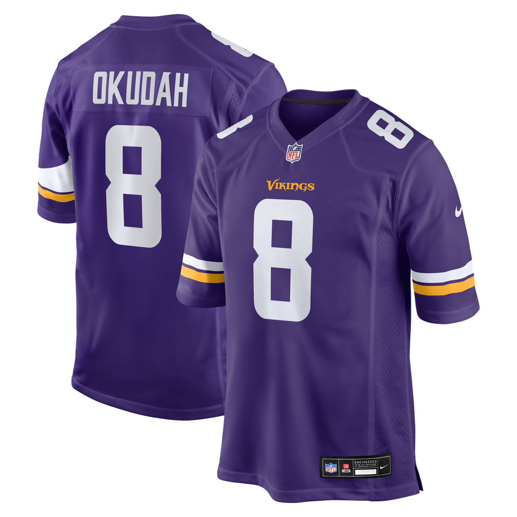 Men's Minnesota Vikings Jeff Okudah Nike  Purple Team Game Jersey - Image 1