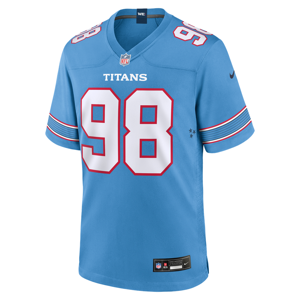 Men's Tennessee Titans Jeffery Simmons Nike Light Blue Game Jersey - Image 3
