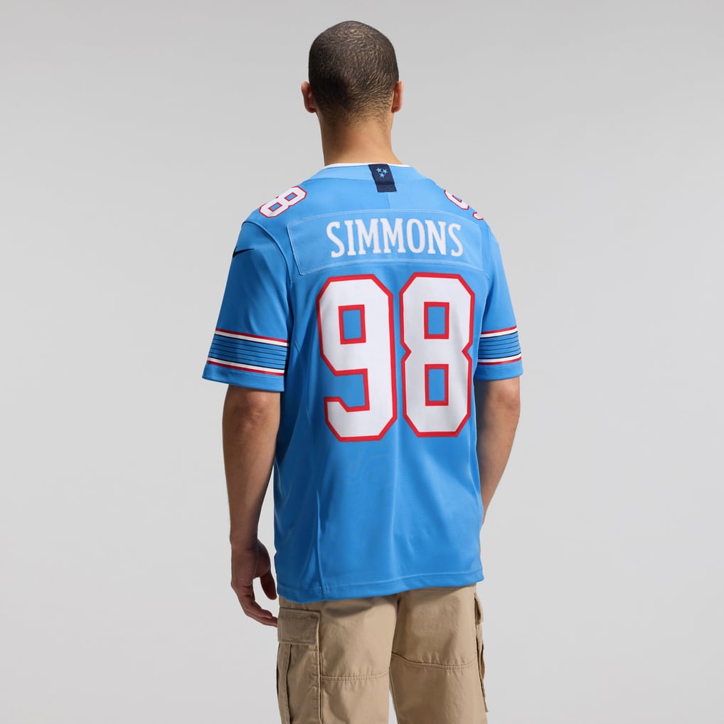 Men's Tennessee Titans Jeffery Simmons Nike Light Blue Team Vapor F.U.S.E. Stitched Limited Jersey - Image 6