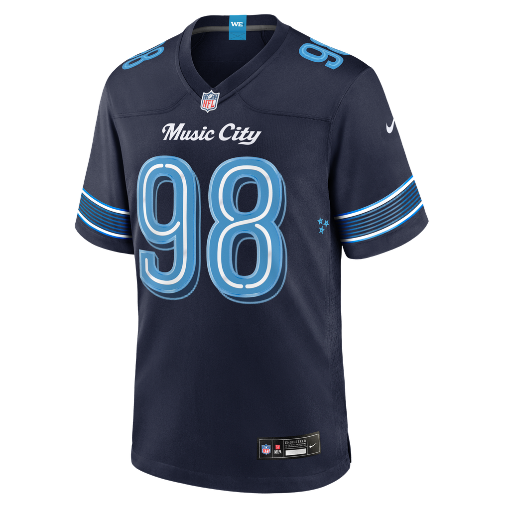 Men's Tennessee Titans Jeffery Simmons Nike Navy 2026 Rivalries Collection Game Jersey - Image 3