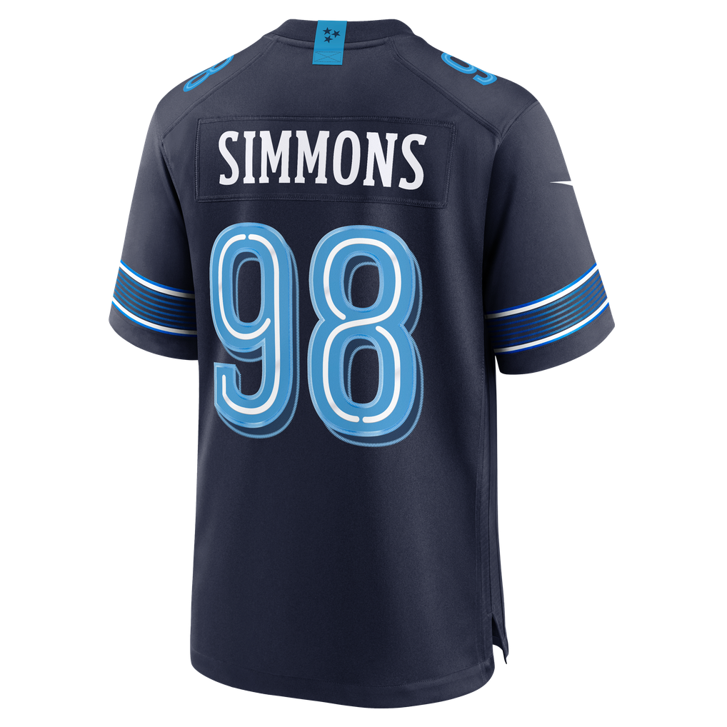 Men's Tennessee Titans Jeffery Simmons Nike Navy 2026 Rivalries Collection Game Jersey - Image 4