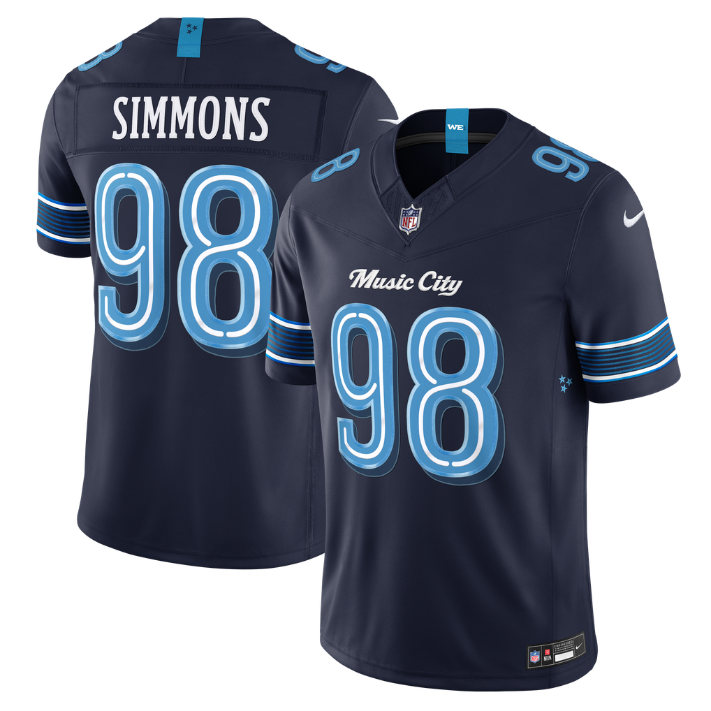 Men's Tennessee Titans Jeffery Simmons Nike Navy 2026 Rivalries Collection Stitched Limited Jersey - Image 2