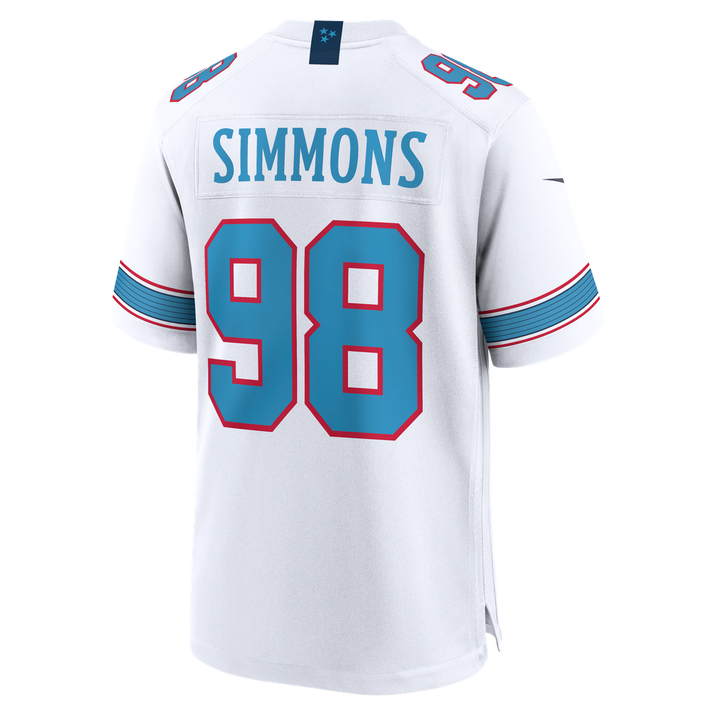 Men's Tennessee Titans Jeffery Simmons Nike White Game Jersey - Image 4
