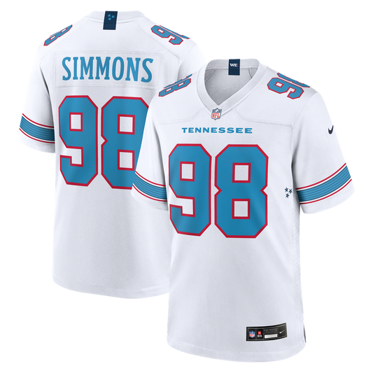 Men's Tennessee Titans Jeffery Simmons Nike White Game Jersey - Image 1
