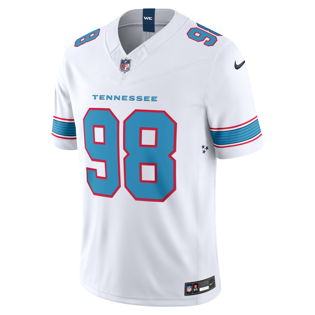 Men's Tennessee Titans Jeffery Simmons Nike White Vapor F.U.S.E. Stitched Limited Jersey - Image 3