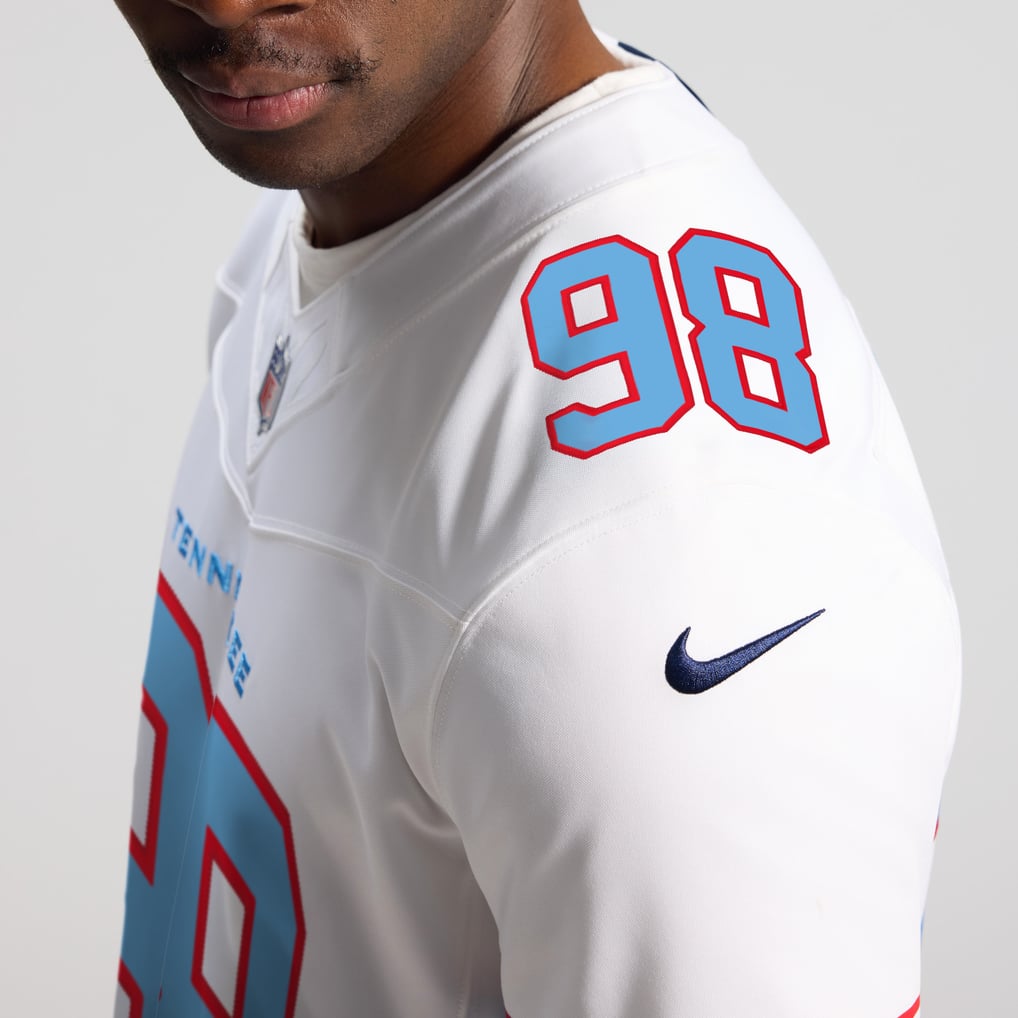 Men's Tennessee Titans Jeffery Simmons Nike White Vapor F.U.S.E. Stitched Limited Jersey - Image 9