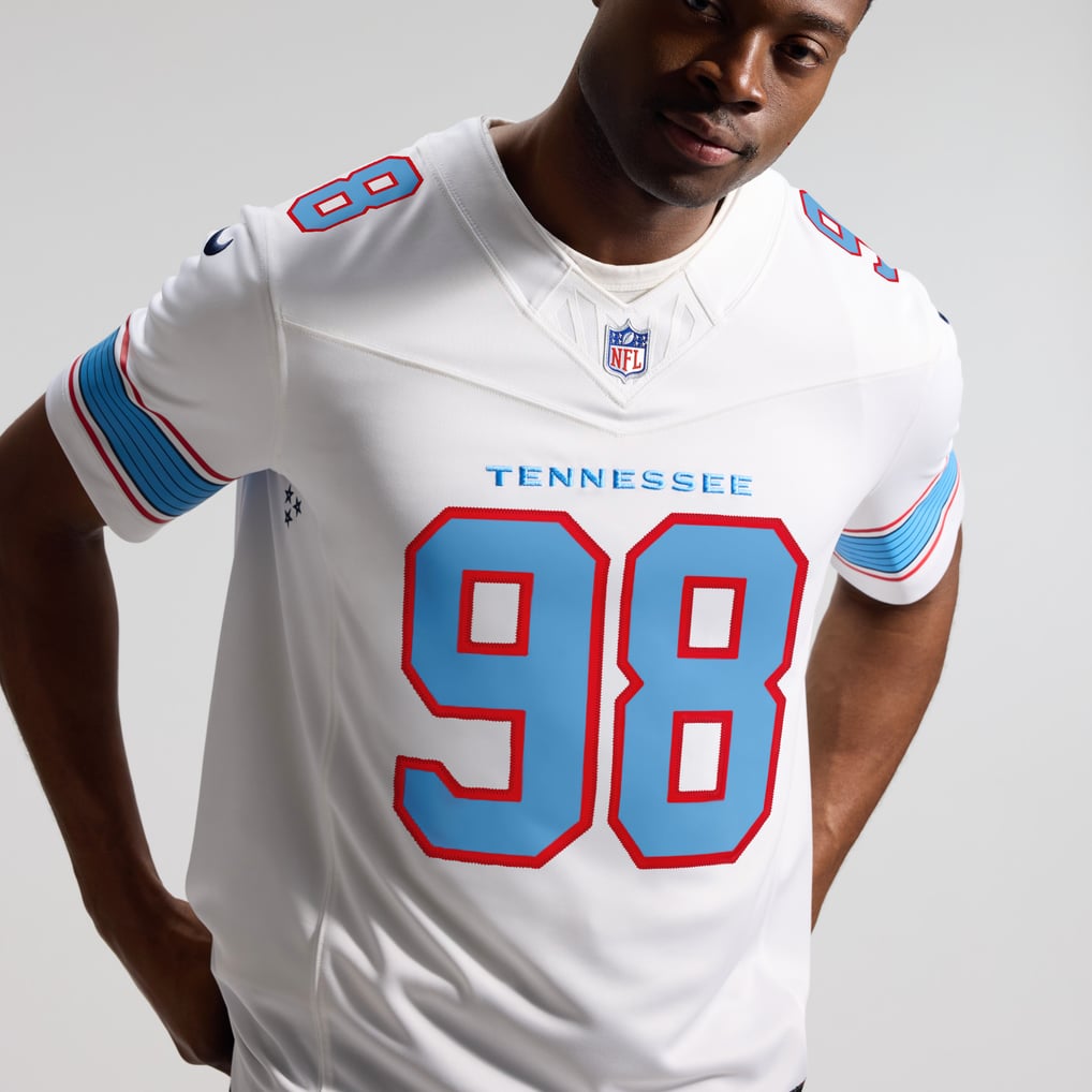 Men's Tennessee Titans Jeffery Simmons Nike White Vapor F.U.S.E. Stitched Limited Jersey - Image 10