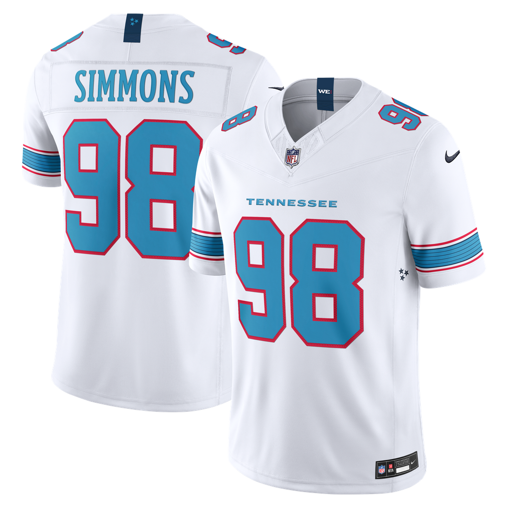 Men's Tennessee Titans Jeffery Simmons Nike White Vapor F.U.S.E. Stitched Limited Jersey - Image 1