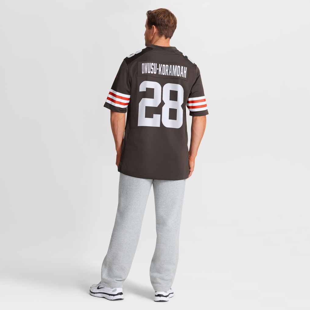 Men's Cleveland Browns Jeremiah Owusu-Koramoah Nike Brown Game Player Jersey - Image 6