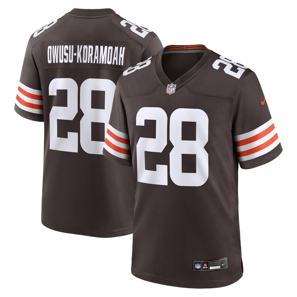 Men's Cleveland Browns Jeremiah Owusu-Koramoah Nike Brown Game Player Jersey - Image 2
