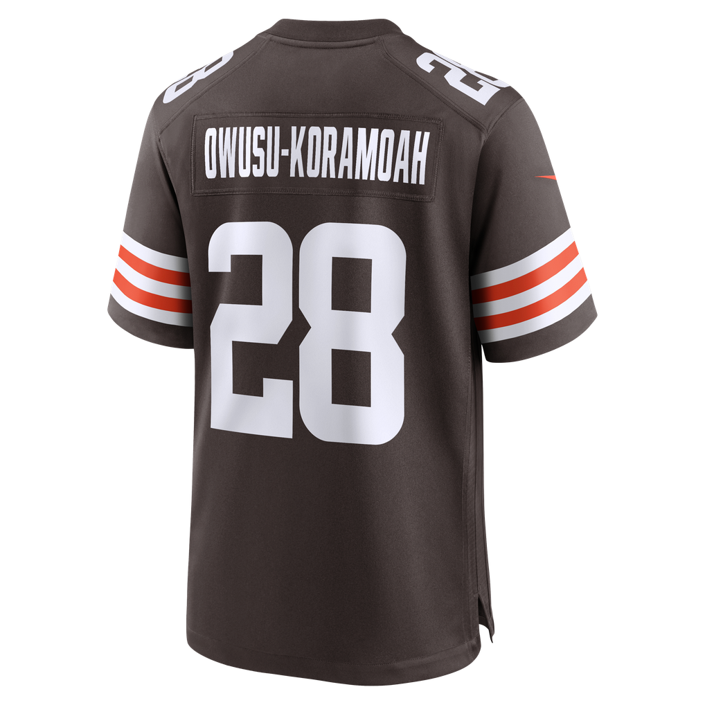 Men's Cleveland Browns Jeremiah Owusu-Koramoah Nike Brown Game Player Jersey - Image 4