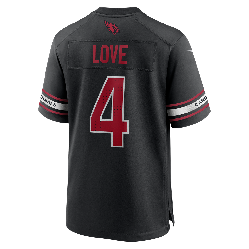 Men's Arizona Cardinals Jeremiyah Love Nike Black Alternate Game Player Jersey - Image 4