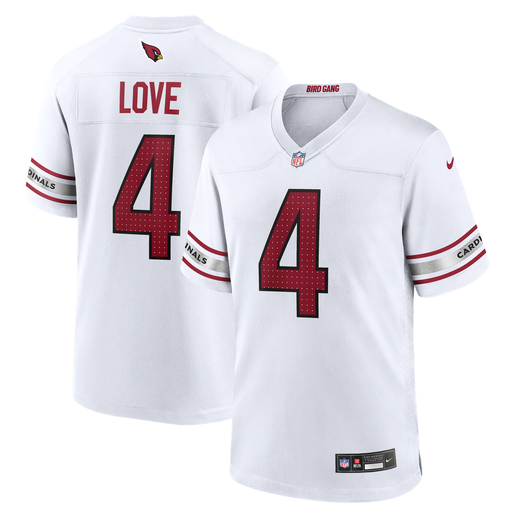Men's Arizona Cardinals Jeremiyah Love Nike White Game Player Jersey - Image 2
