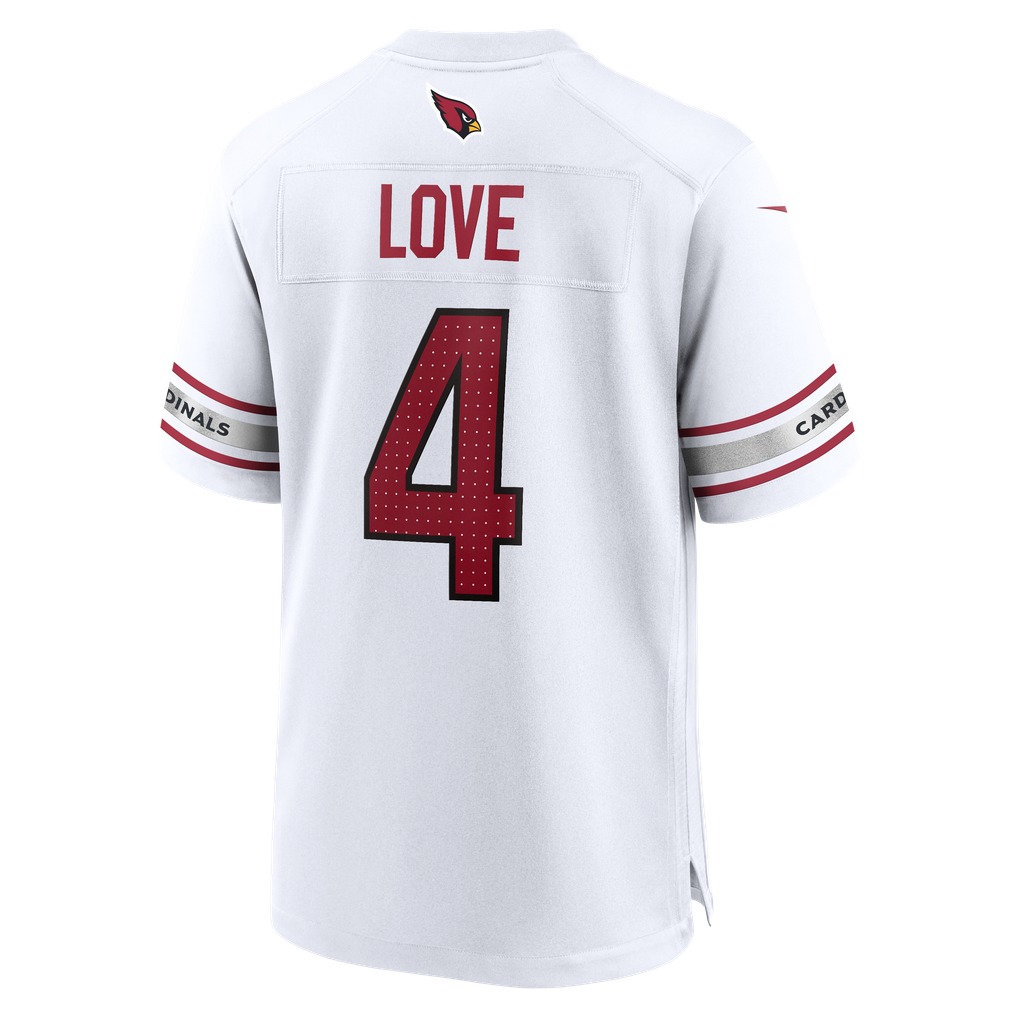 Men's Arizona Cardinals Jeremiyah Love Nike White Game Player Jersey - Image 4