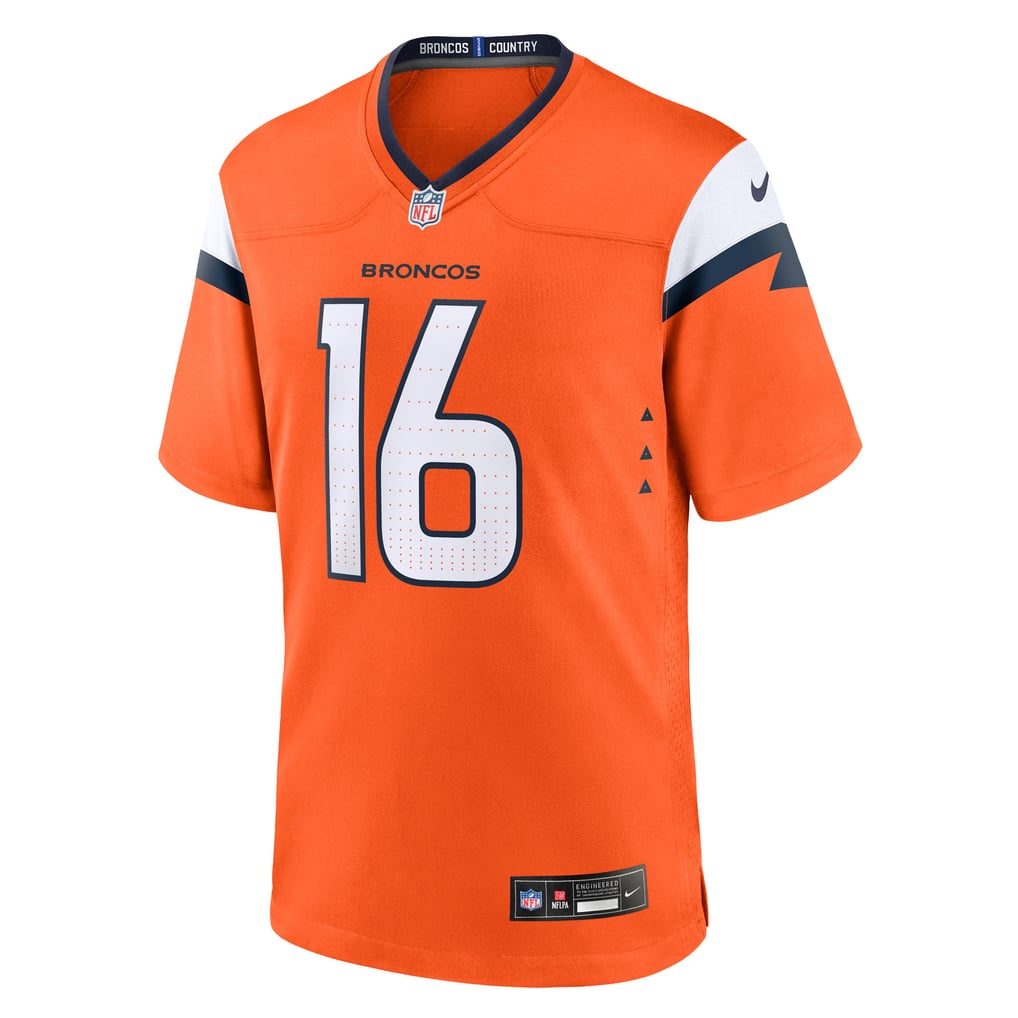 Men's Denver Broncos Jeremy Crawshaw Nike  Orange Team Game Jersey - Image 3