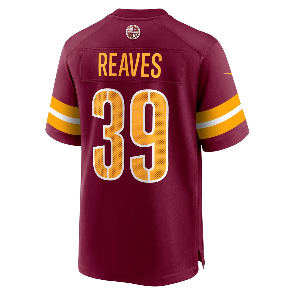 Men's Washington Commanders Jeremy Reaves Nike  Burgundy  Game Jersey - Image 4